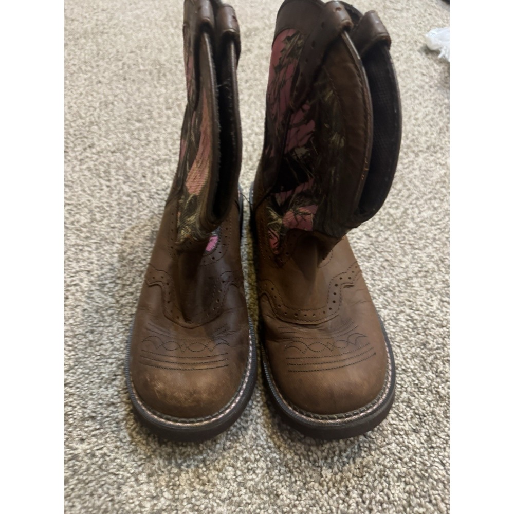 Justin Gypsy Cowgirl Boots Low‎ Pink Camo L9610 Leather Size 8.5 B